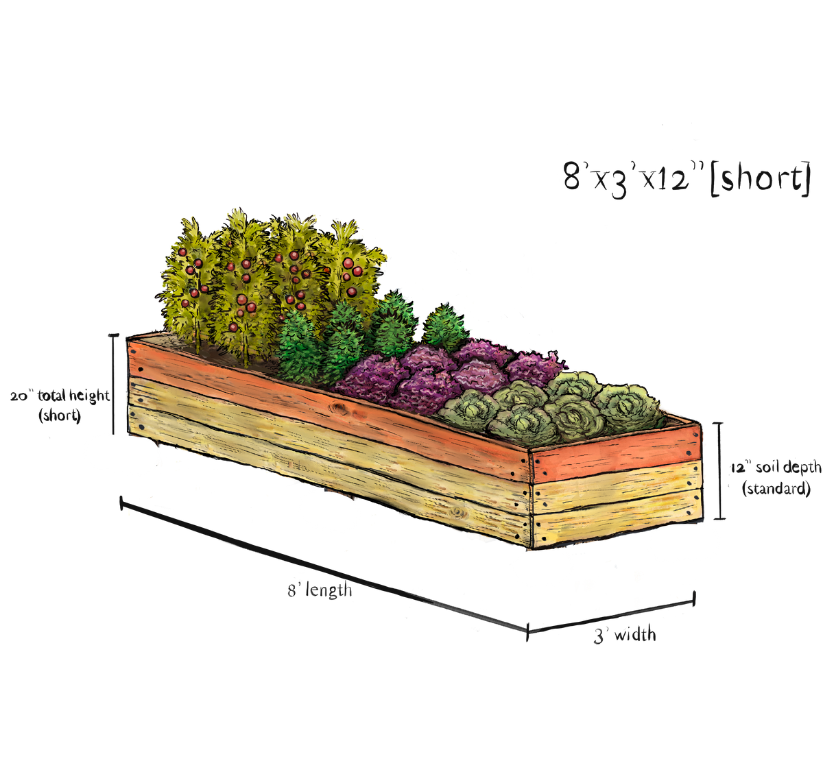 8' x 3' victory garden la