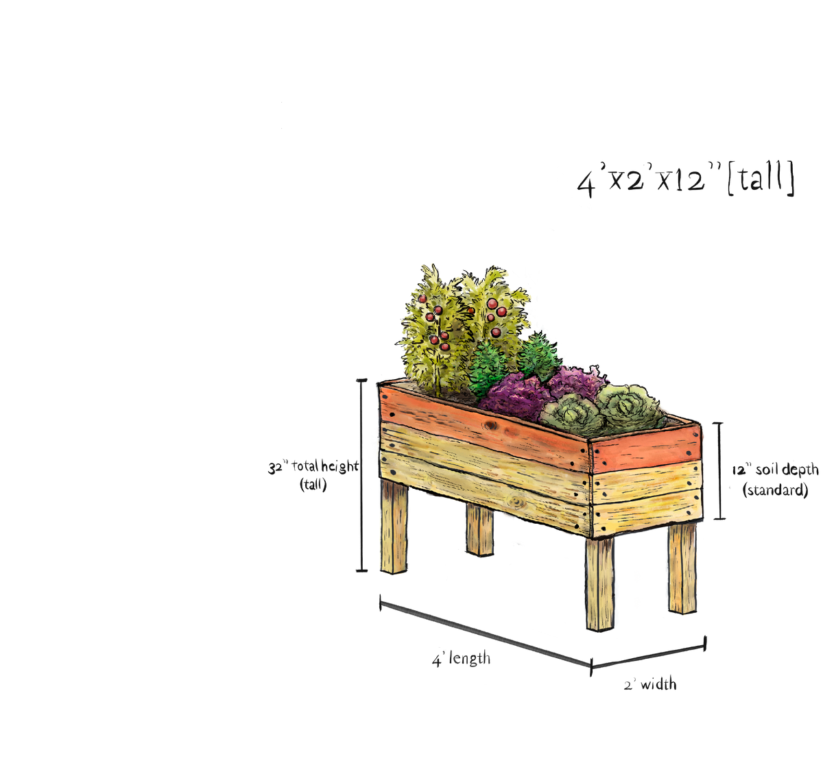 4' x 2' victory garden la